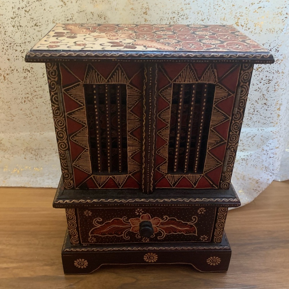 Hand Painted Wooden Jewelry Box/Organizer